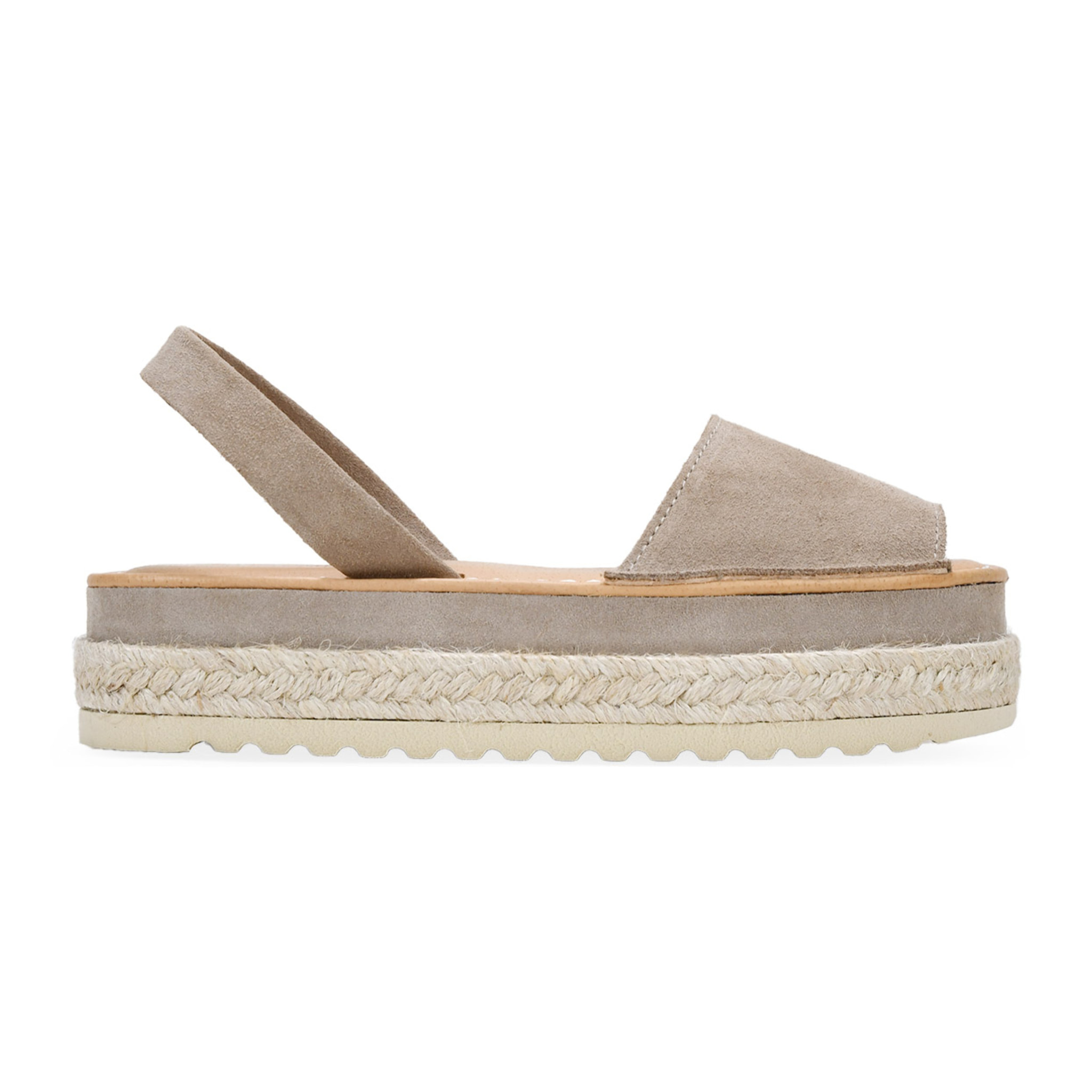 Alpargatas piedra en piel con esparto