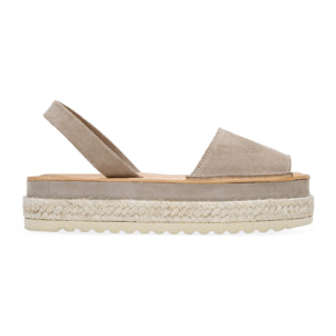 Alpargatas piedra en piel con esparto