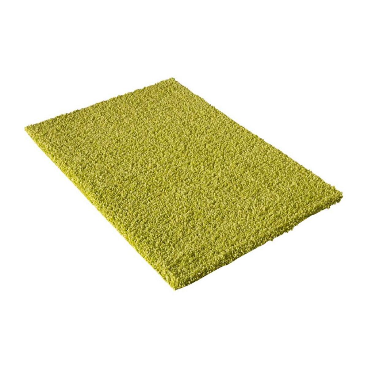 Tapis longs poils shaggy 60x110 rectangle tissé vert motif uni SIMPLE