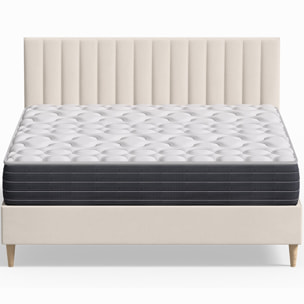 Pack lit en velours + Matelas mémoire de forme - ELIOT & MEMO HR