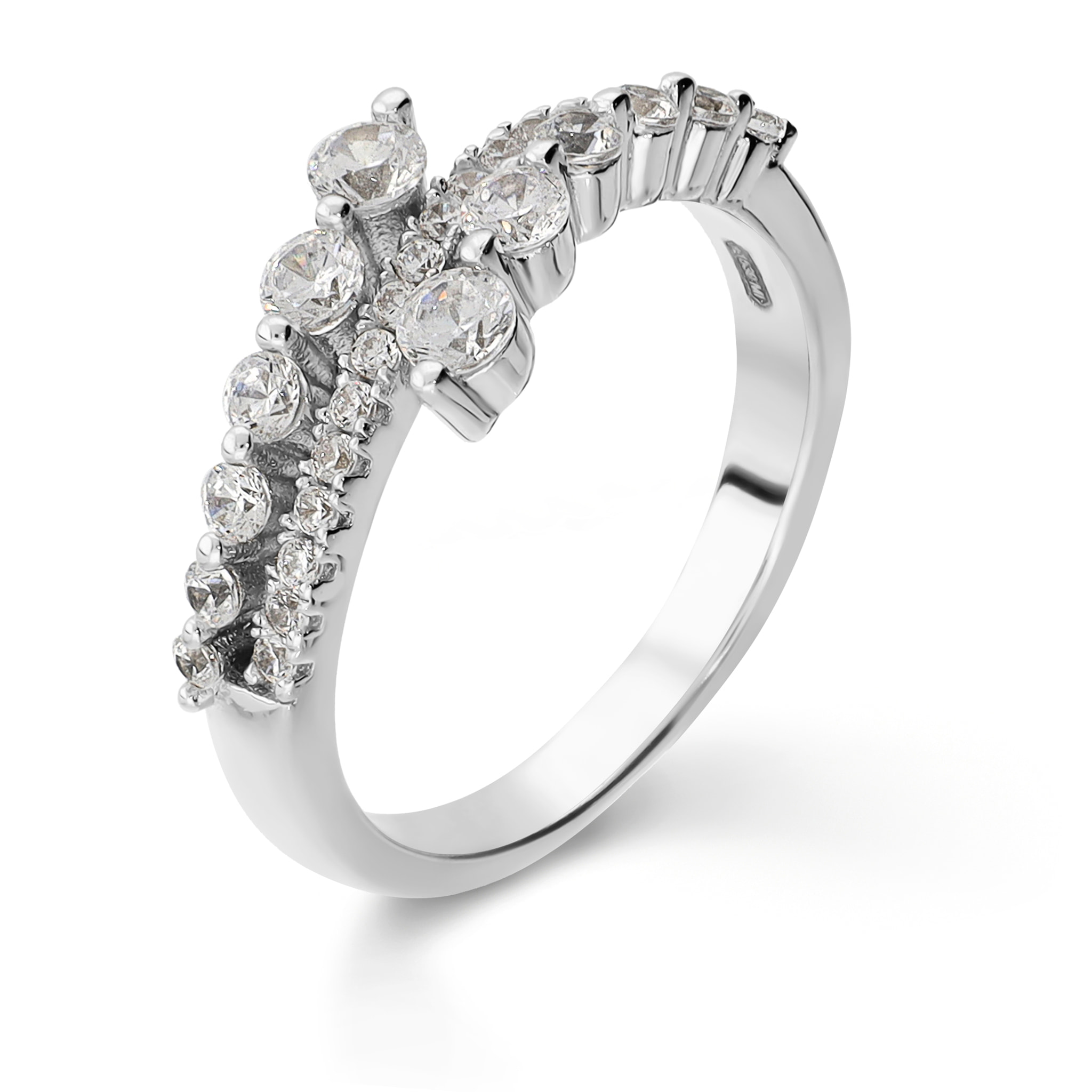 Anello Riviera in Argento 925 con Cubic Zirconia Graduate