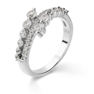 Anello Riviera in Argento 925 con Cubic Zirconia Graduate