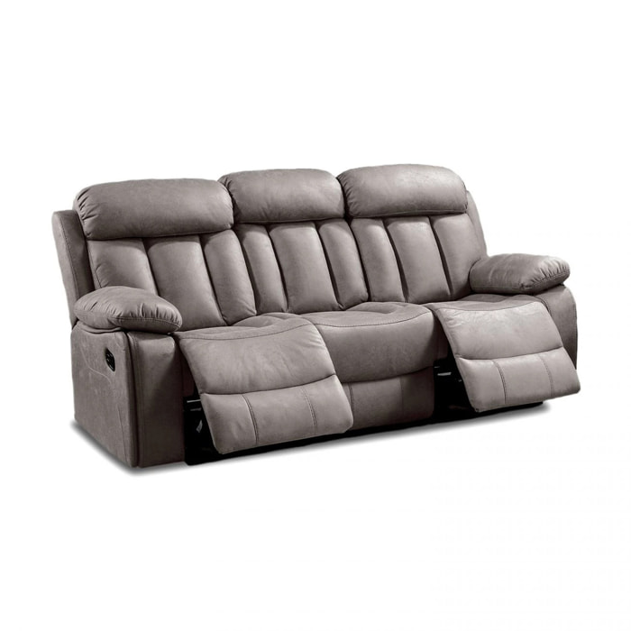Sofá relax de 3 plazas con reposapiés elevable en marengo 208 cm Kendal Marengo