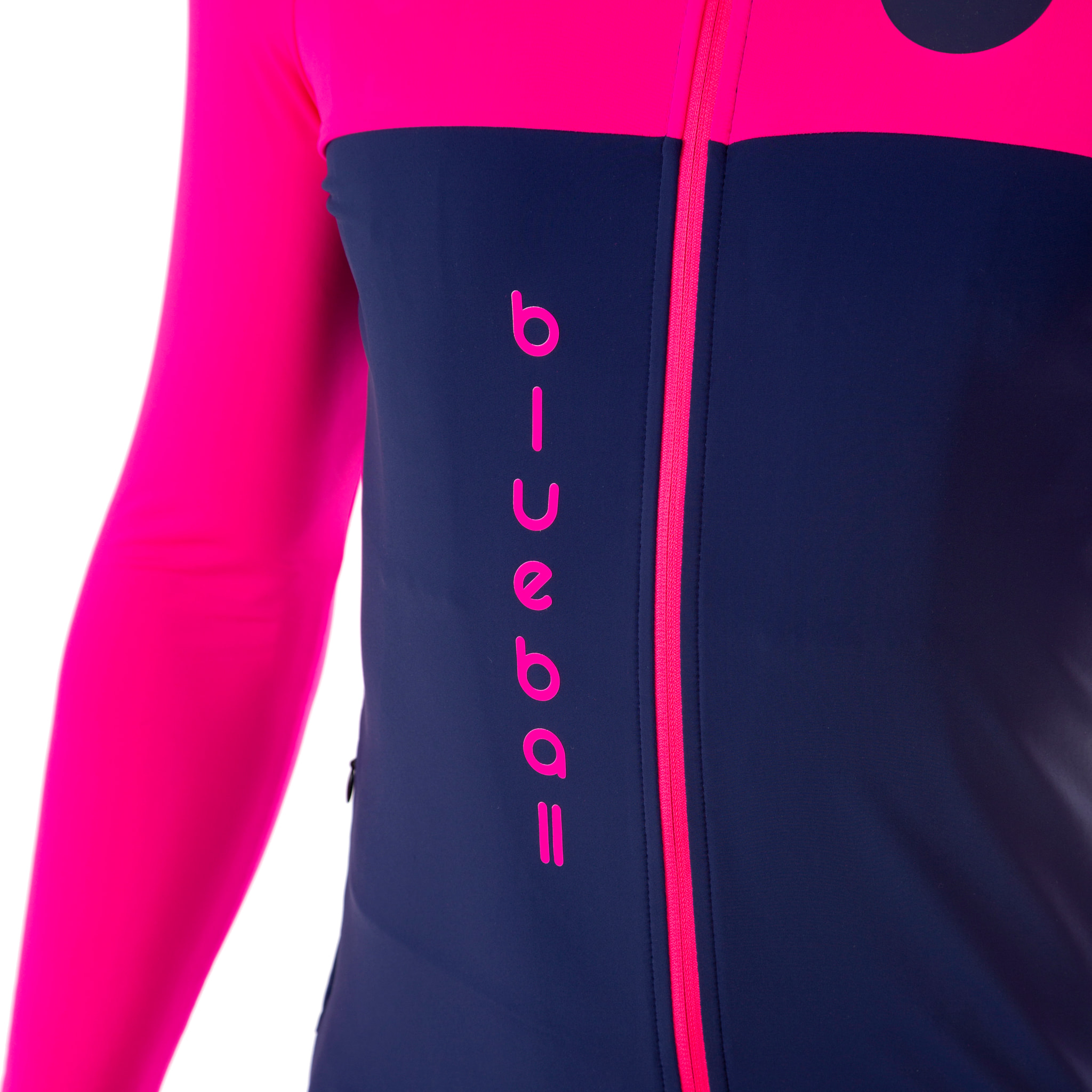 Camiseta ciclista hombre manga larga color azul/rosa