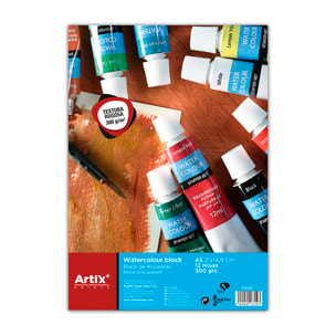 PACK 12 UDS BLOC DE ACUARELA A5 TEXTURA RUGOSA 300 g/m²