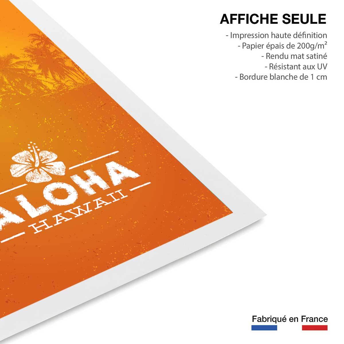 Affiche aloha hawaï Affiche seule