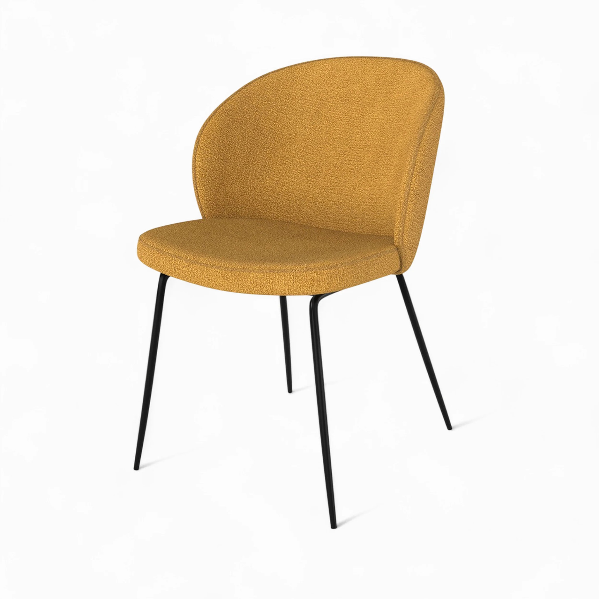 Pack 4 chaises en tissu bouclé jaune et vert - Groom