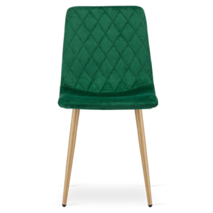 Set di 2 sedie Turin in velluto verde smeraldo