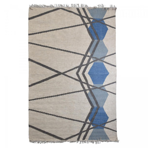 Tapis kilim fait à la main en laine motif géométrique