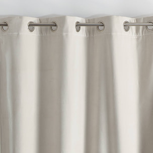 Rideau isolant et occultant en velours doublé polaire - Blanc cassé