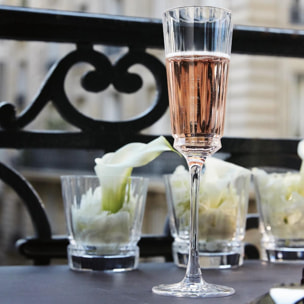 6 flûtes à Champagne 17cl Macassar - Cristal d'Arques - Verre ultra transparent au design vintage