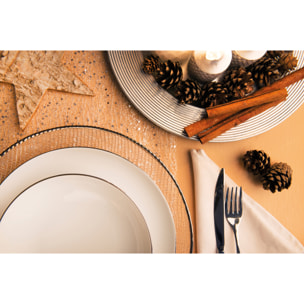 Service de table 18 pièces Excelsa – Platinum, Porcelaine Blanc