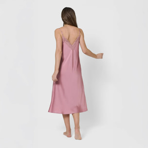 Camisón midi satén malva