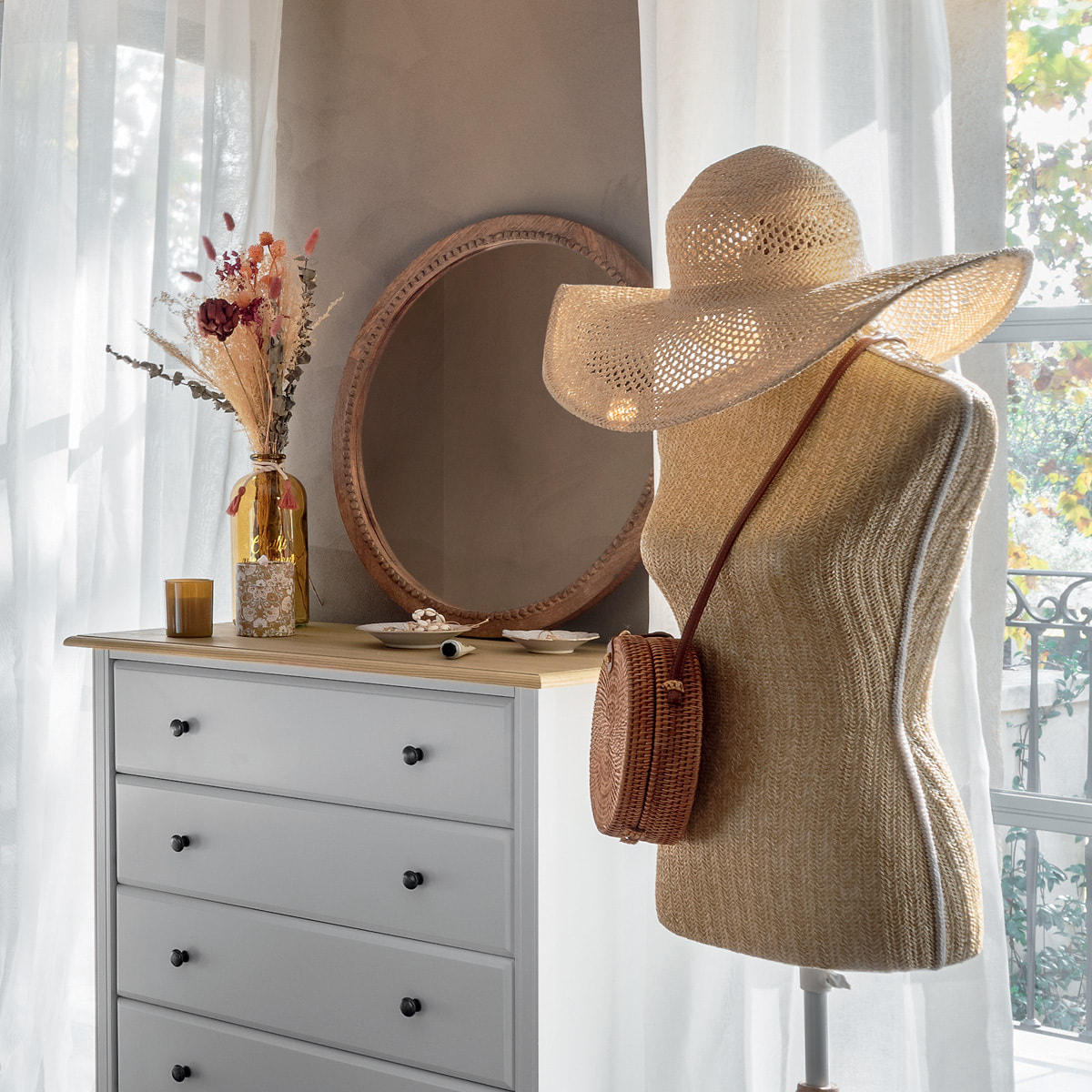 Mannequin "Carmen" - doré - pin H160 cm