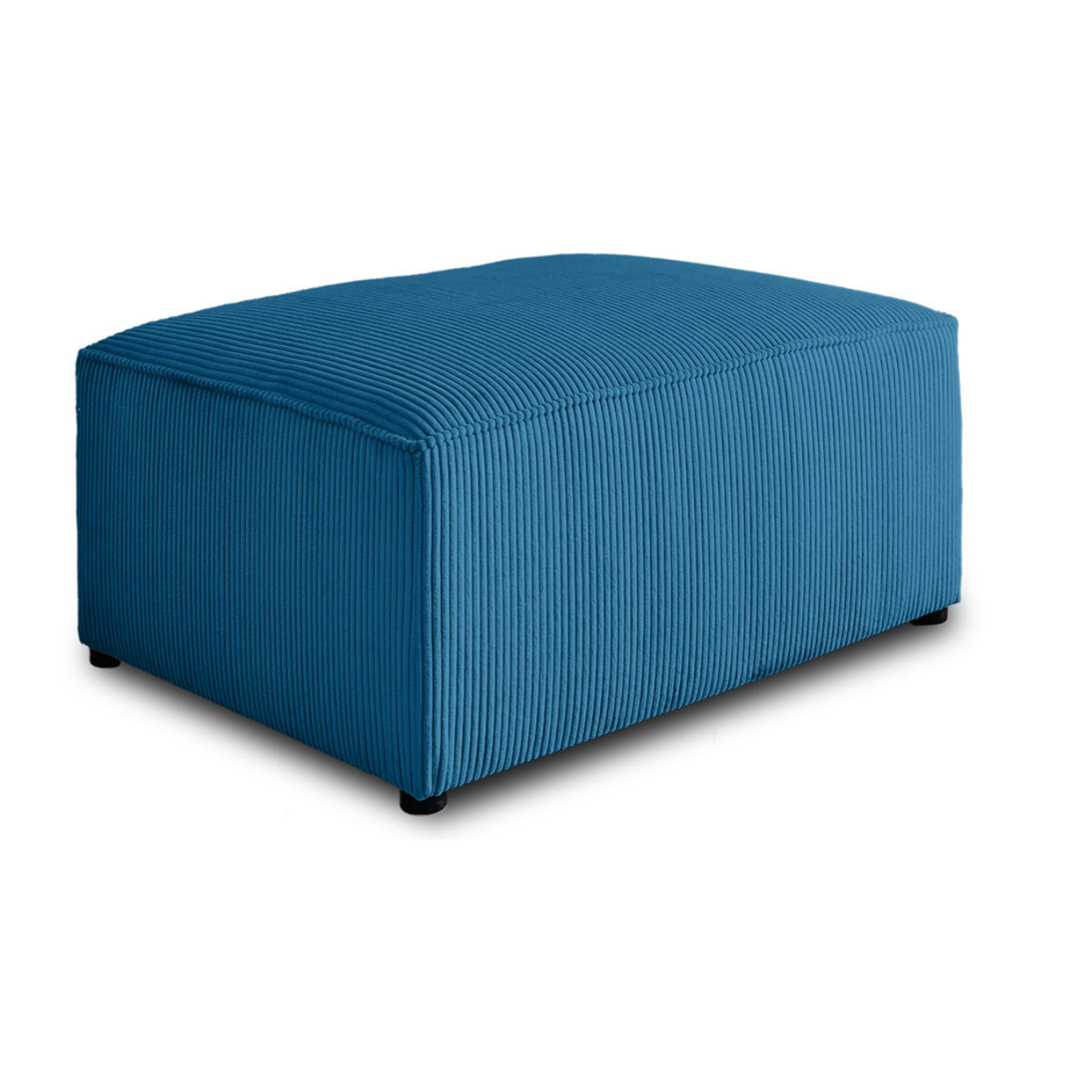 Topaze - pouf - en velours côtelé - Bleu Ardoise