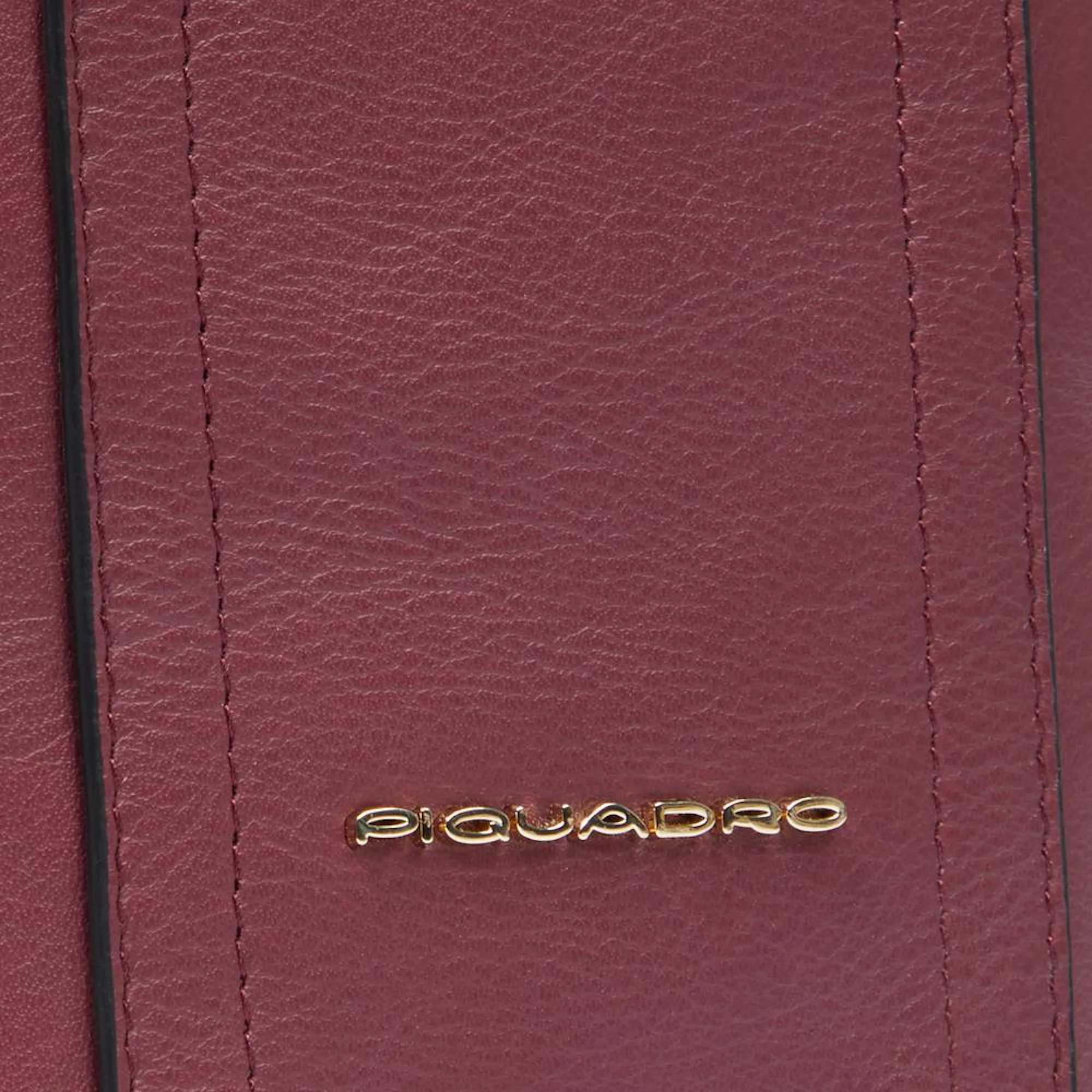 Piquadro Porta telefono da collo in pelle con porta carte di credito, schermato con protezione RFID