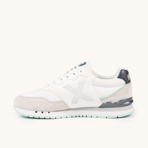 Zapatilla Retro Running Blanca con Detalles Gris Perla y Menta MUNICH DASH WMN 282