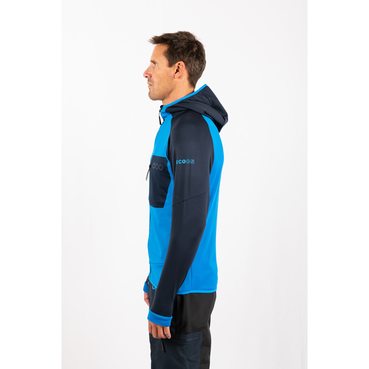Giacca isolante leggera ECOActive con cappuccio di ECOON - Azzurro / Blu