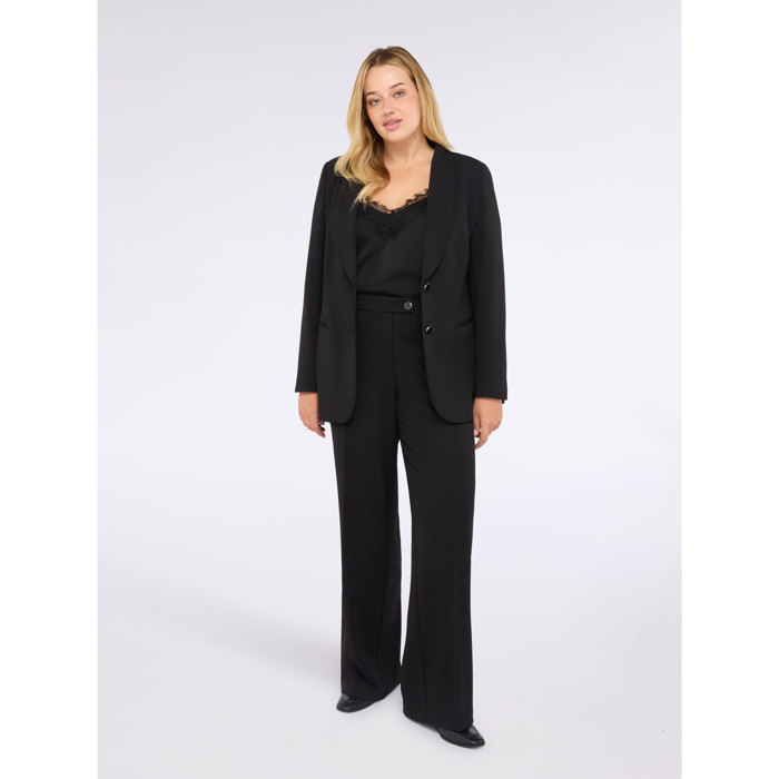 Fiorella Rubino - Blazer fitted in tessuto stretch - Nero