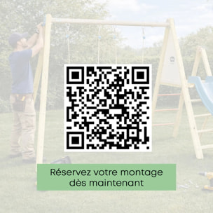Balançoire en bois 2,30 m Topwood TALVI 2 - 8 enfants