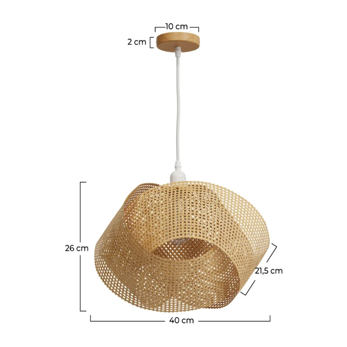 Suspension en bambou naturel et métal D40 cm - Orta