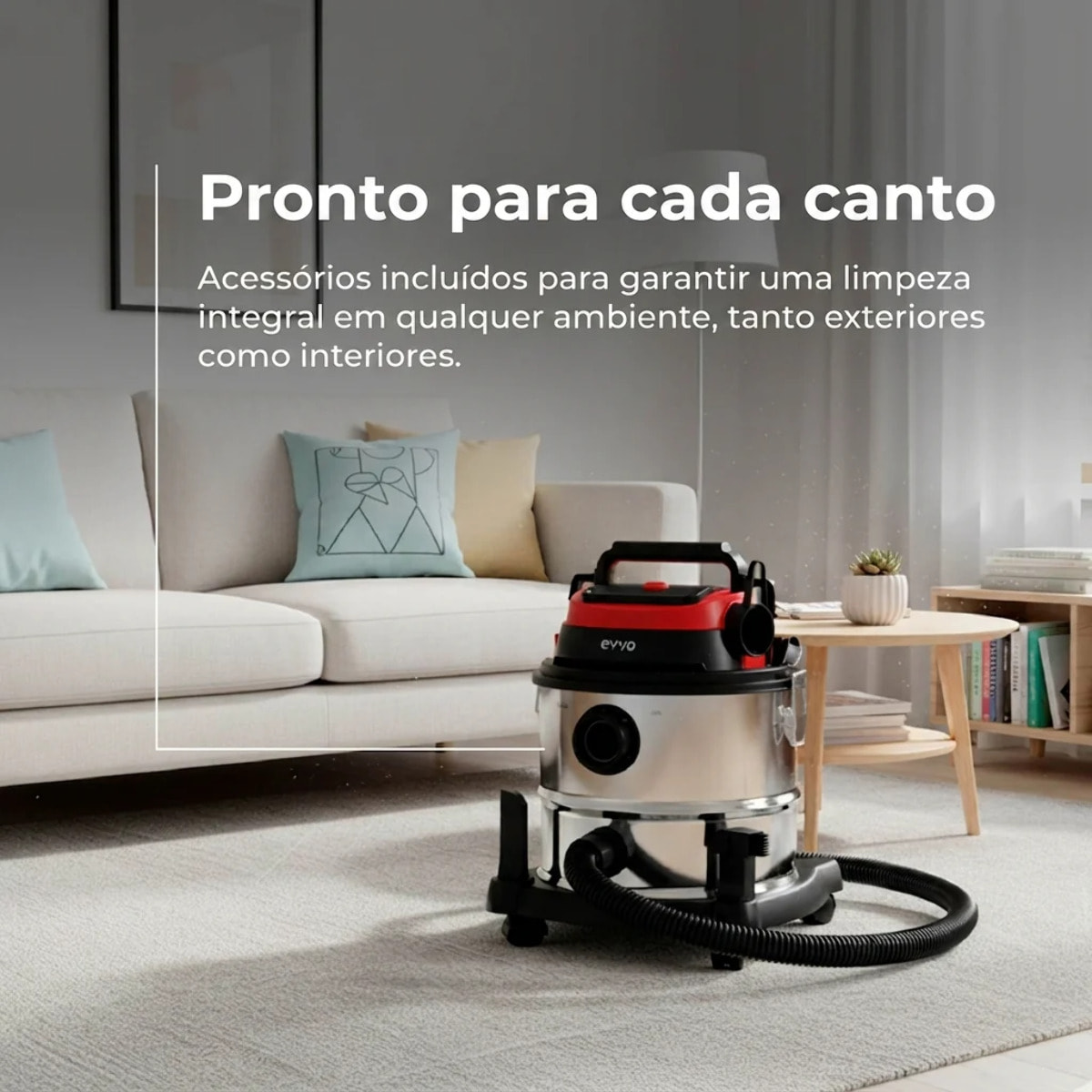 Aspirador Sólidos y Líquidos EVVO AE84, 1380W, 20L, Función Soplado y Filtro HEPA