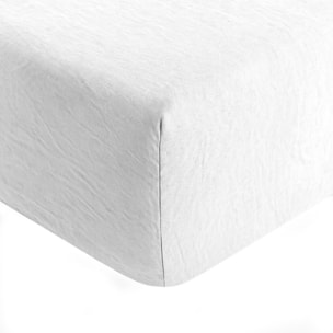 Drap Housse Microfibre Lavee - Bonnet 28cm Blanc