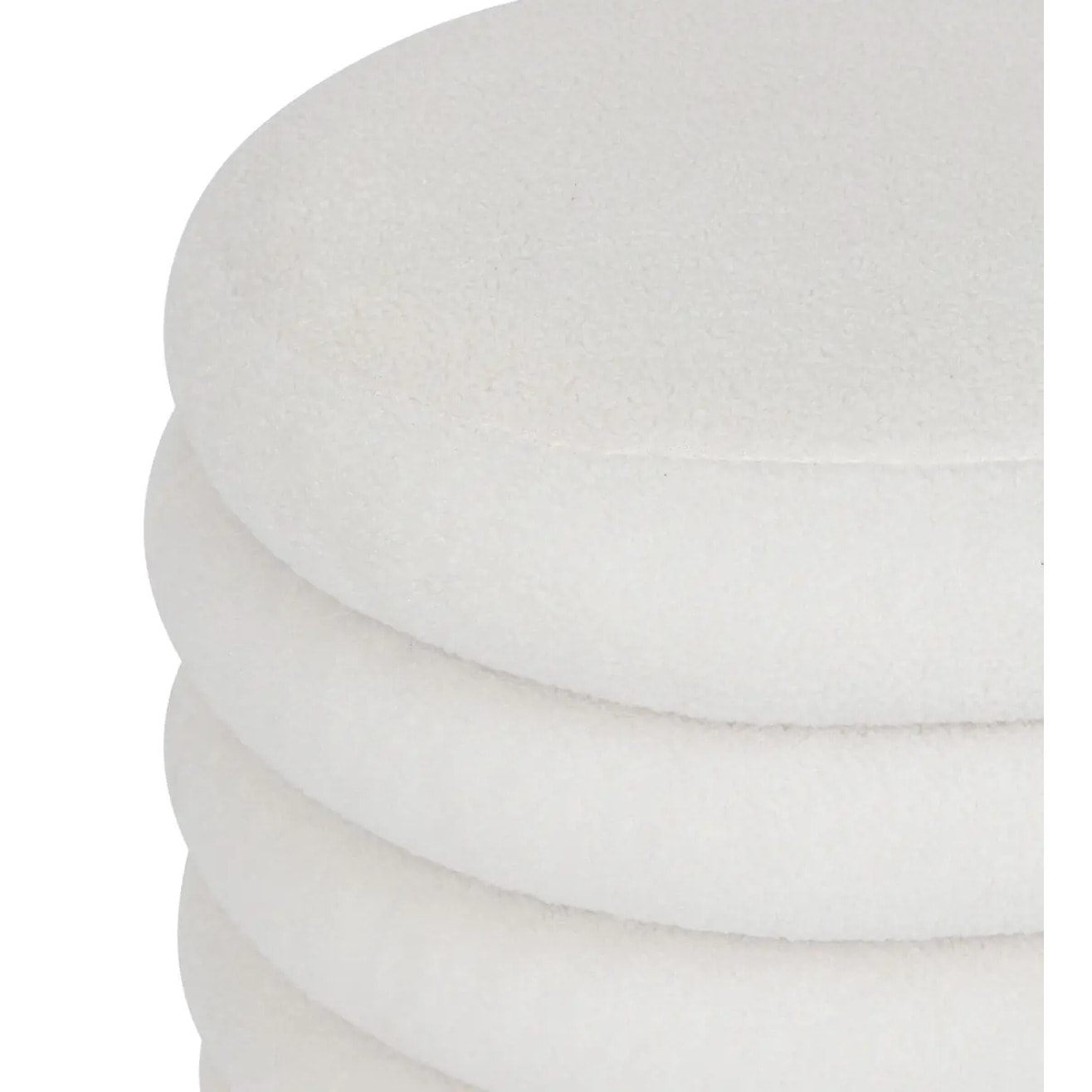 Pouf coffre bouclette Guilia blanc 59x45cm