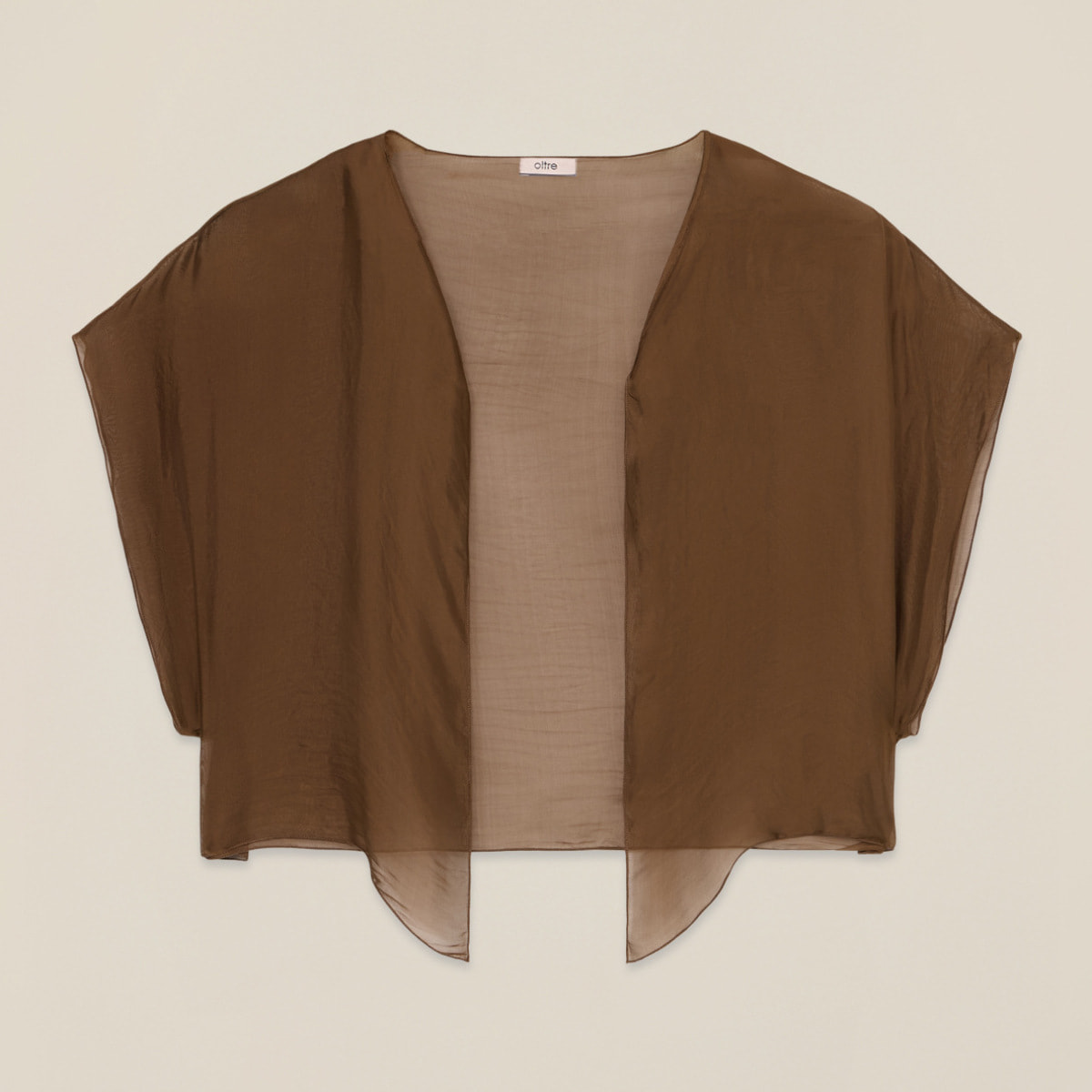 Oltre - Chal de voile de seda mixta - Marrón