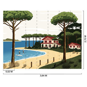 Papier peint panoramique Hossegor lac  Intissé