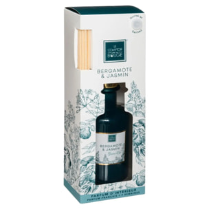 Diffuseur de parfum Maël 200ml verre bergamote et jasmin