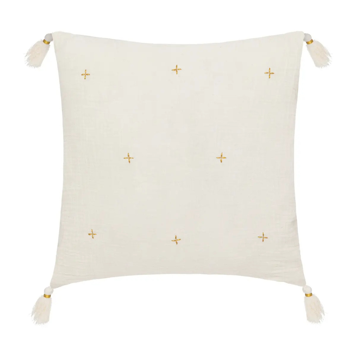 Coussin "Jamana" 40x40cm blanc ivoire