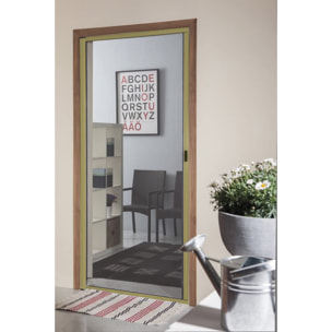 Zanzariera Universale Scorrimento Orizzontale Per Porte Portafinestra Balconi A Rullo Avvolgibile Telaio In Alluminio In Kit Colore Oro 120 x 250 cm