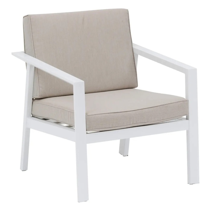 Fauteuil de salon de jardin Pavane Blanc