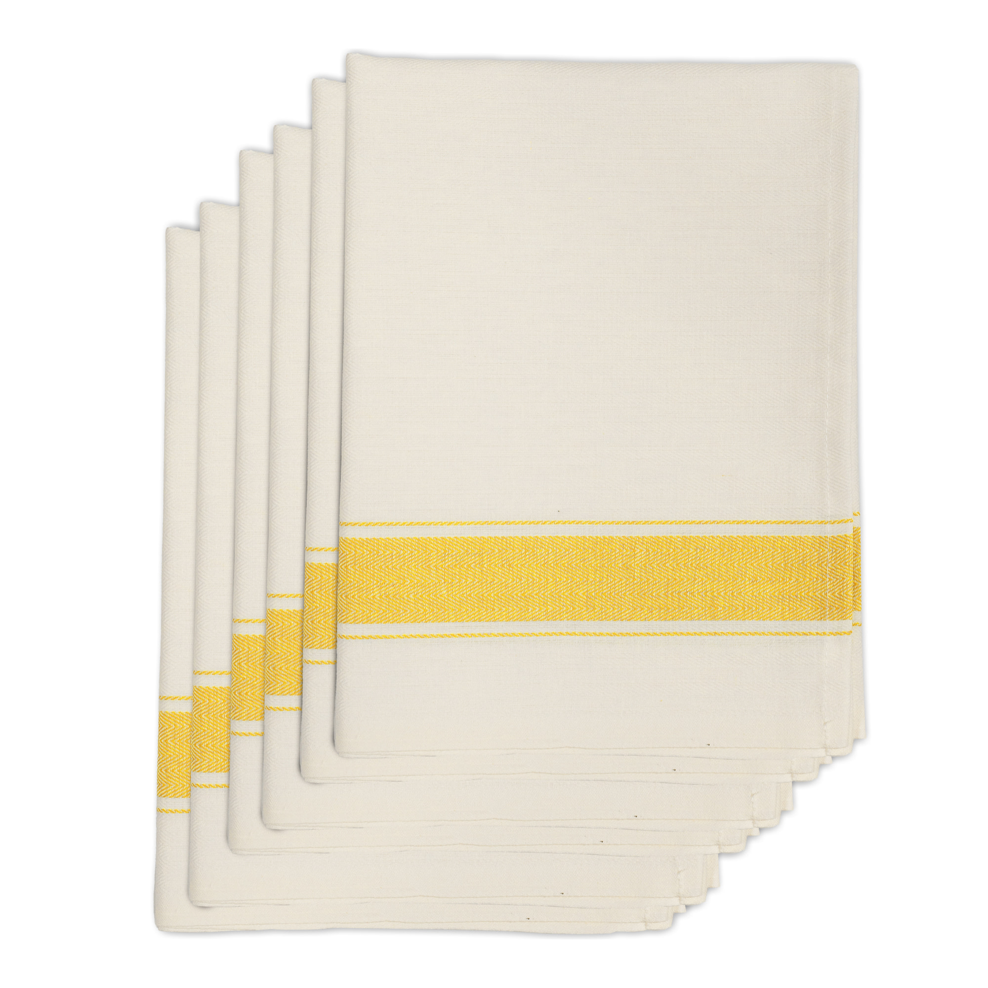 SET 6 STROFINACCI GRECALE 57X90 CM DIS. SPIGA COLORE GIALLO