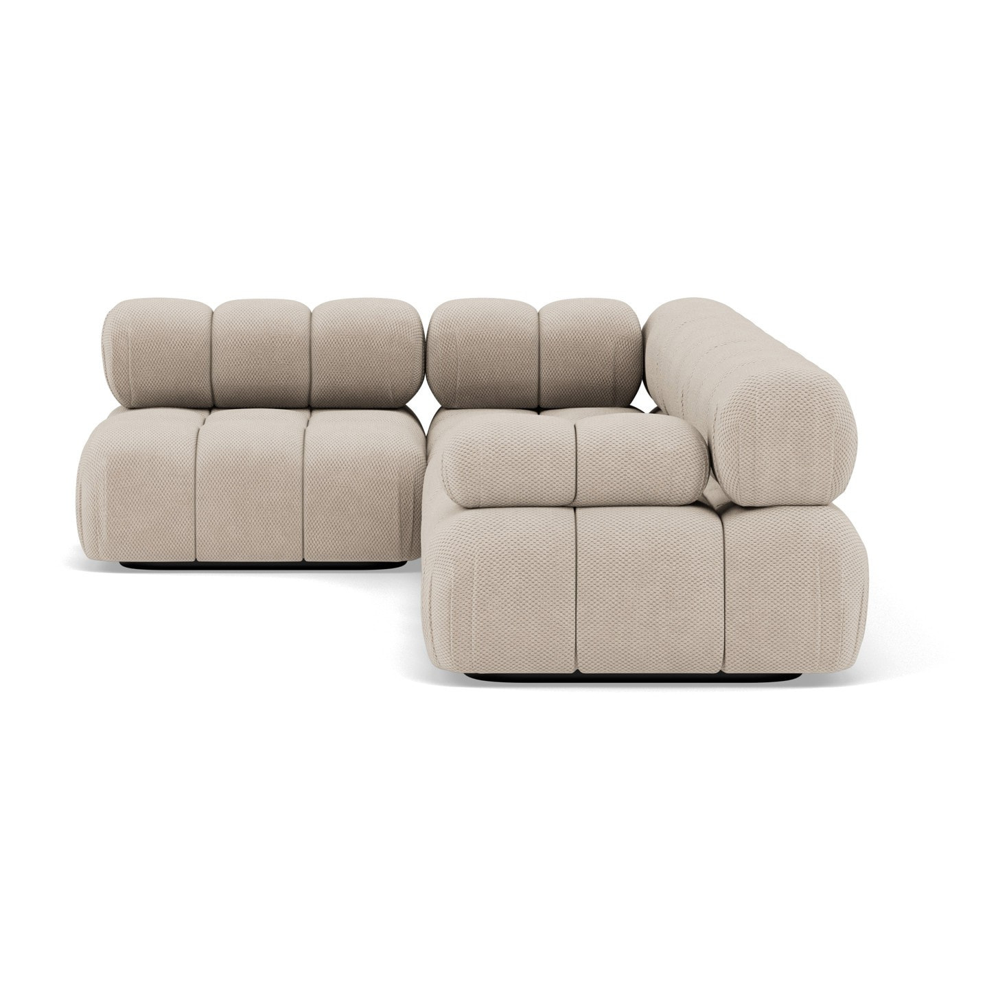 Ruby - canapé modulable d'angle gauche 5 places en velours texturé - Beige