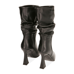 Botines negros, cuña 7,5 cm.