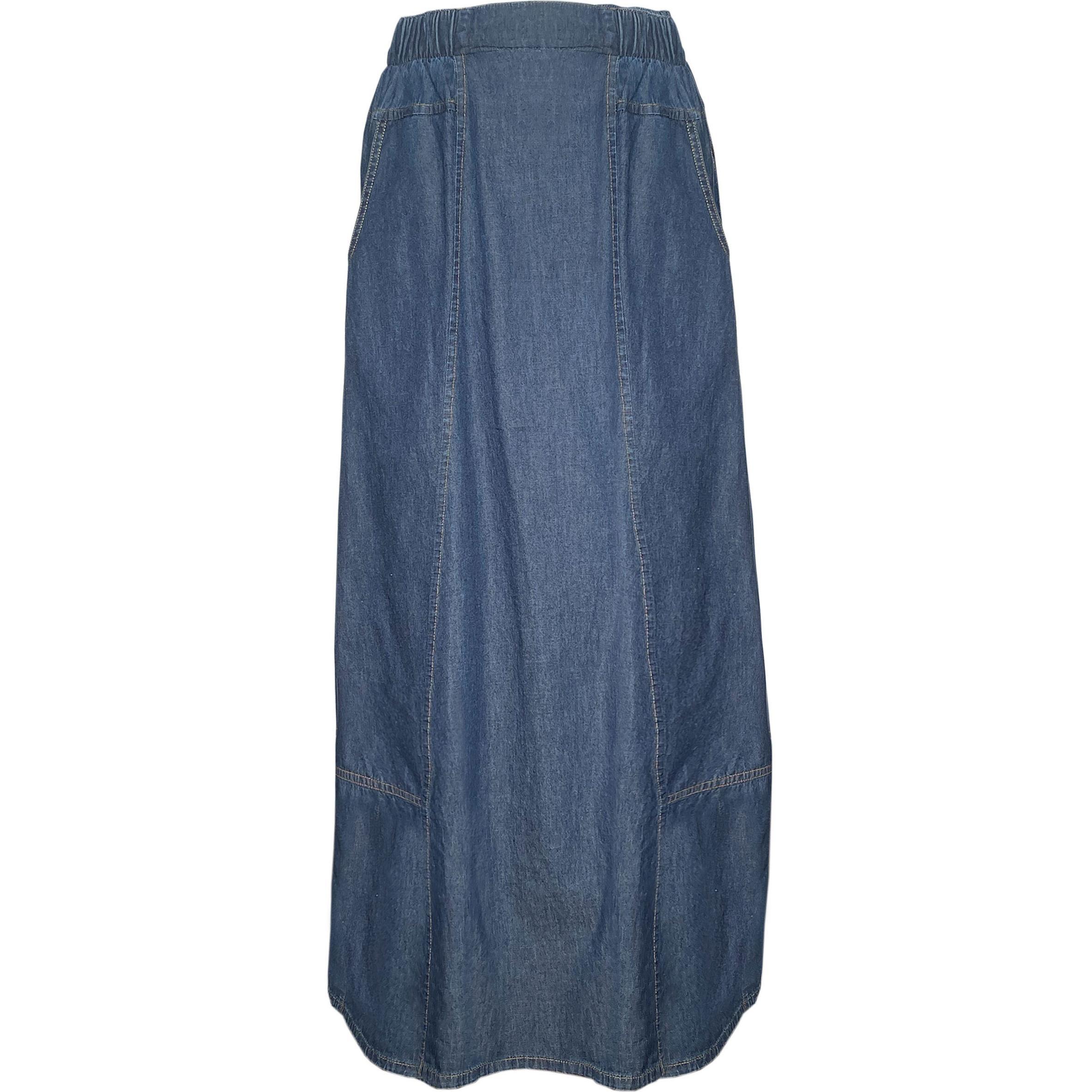 DEHA - Gonna LINEN DENIM LONG SKIRT in cotone per donna