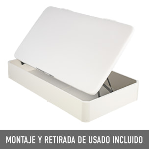 Canapé Abatible 32CM | ENVÍO, MONTAJE Y RECOGIDA ANTIGUO INCLUIDO | Apertura Lateral | Madera | Blanco | WHAT THE SLEEP