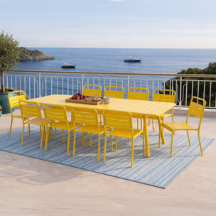 Ensemble table de jardin 234 cm et 10 chaises jaune EVORA
