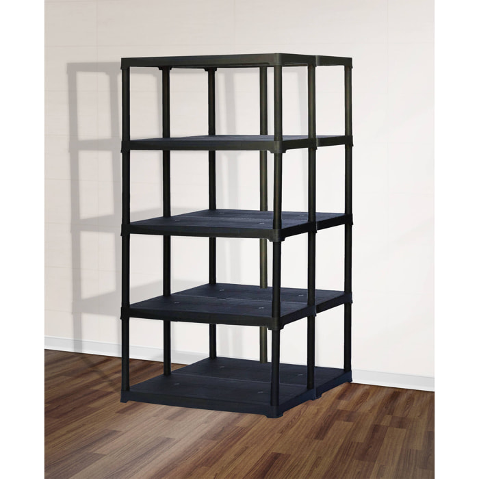 Armadio da esterno Aurelian, Scaffale outdoor, Armadio balcone multiuso, Armadietto da esterno, 100% Made in Italy, Antracite, 90x78h176 cm