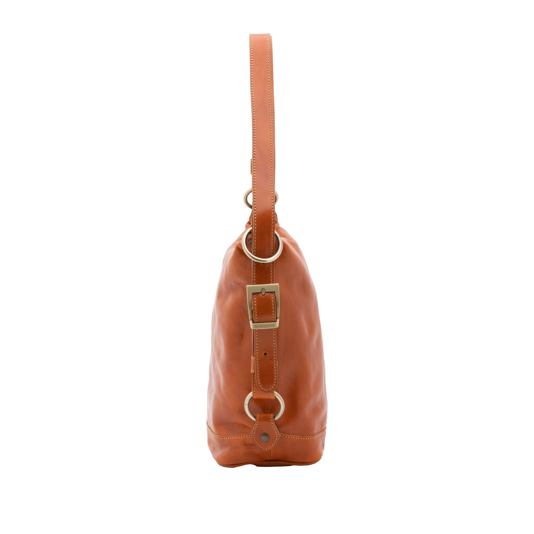 Borsa a secchiello da donna - Modello False - Vera pelle - 34.0 x 33.0 x 15.0 cm