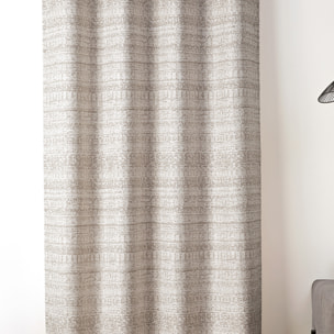 Rideau jacquard texturé inspiration minérale à oeillets - Beige