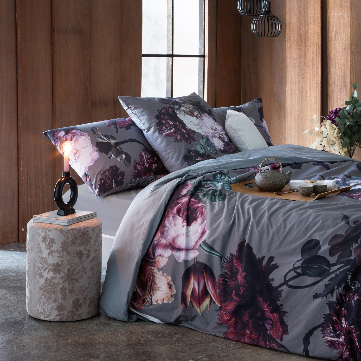 Housse de couette mao gris