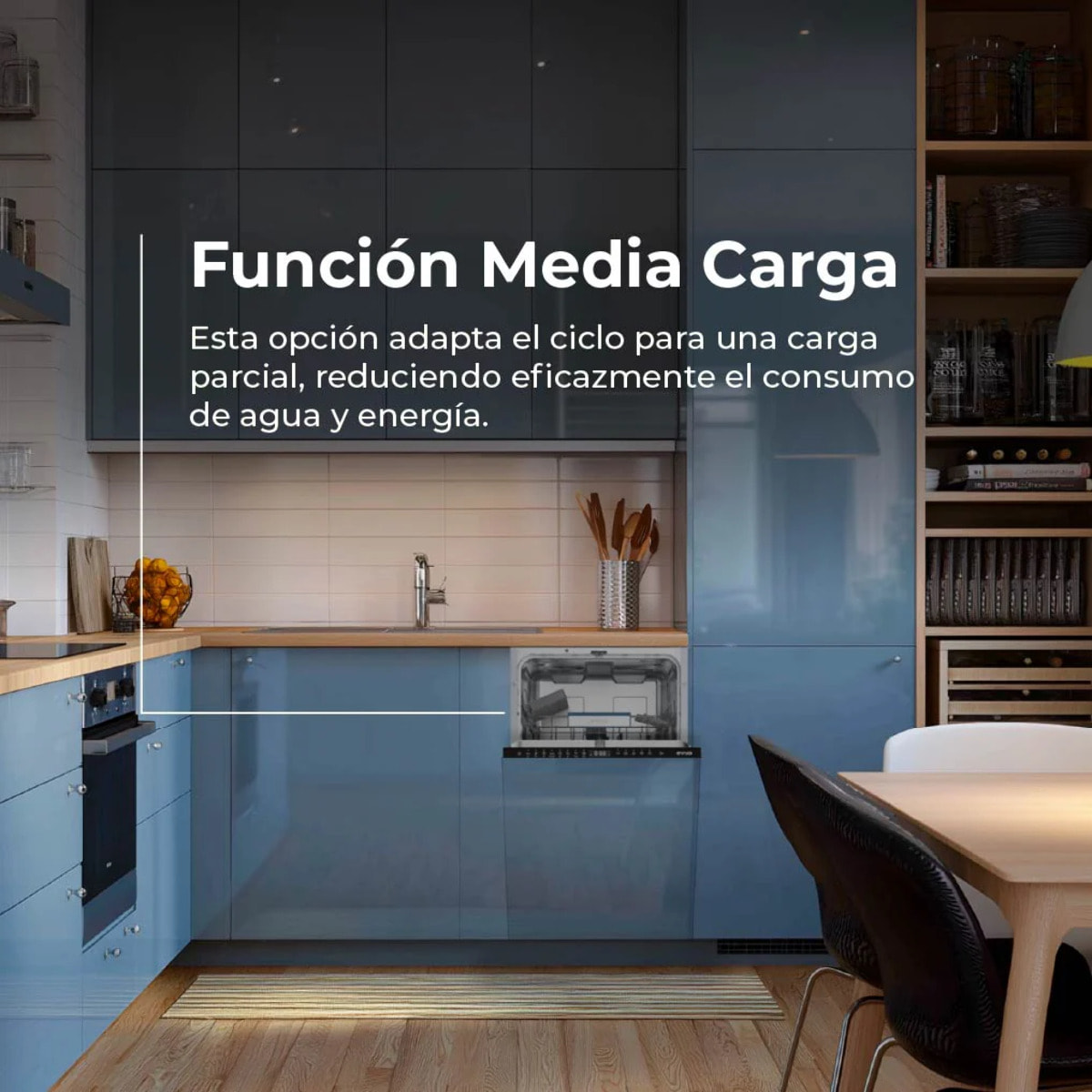 Lavavajillas Integrable EVVO Di.3 60cm 14 Cubiertos, Clase C, 6 Programas + Display, Panel Táctil, Auto Open