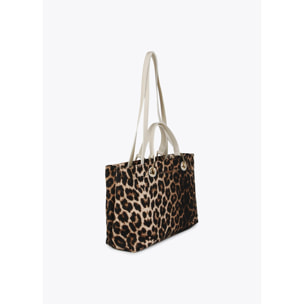 Borsa shopper con stampa animalier