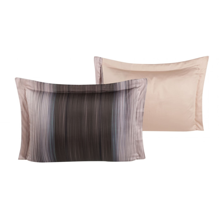 Lot de 2 Taies d'oreiller satin de coton imprimé