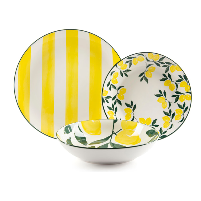 Service de table 18 pièces Excelsa – Positano, Porcelaine Multicolore