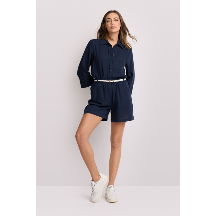 Kocca - Pantaloni corti con cintura Donna, Tinta unita