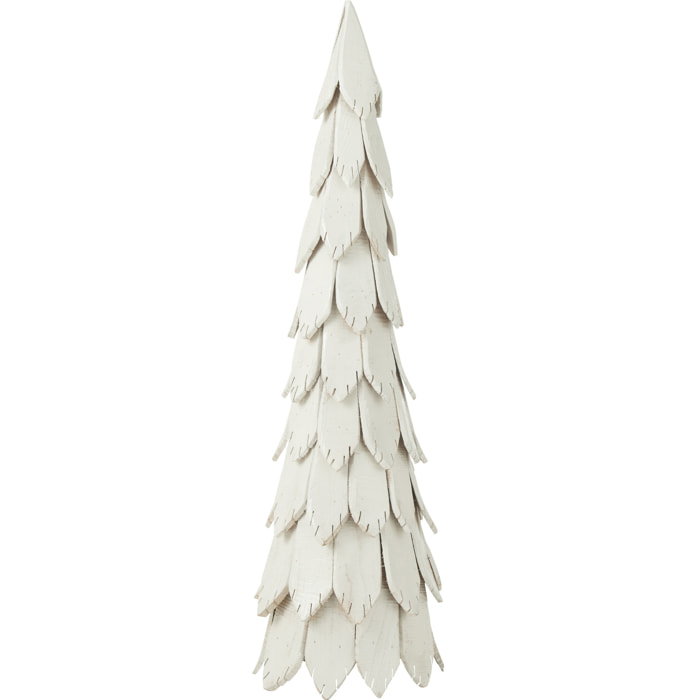 J-Line décoration Sapin Noël Pièces - bois - blanc - large